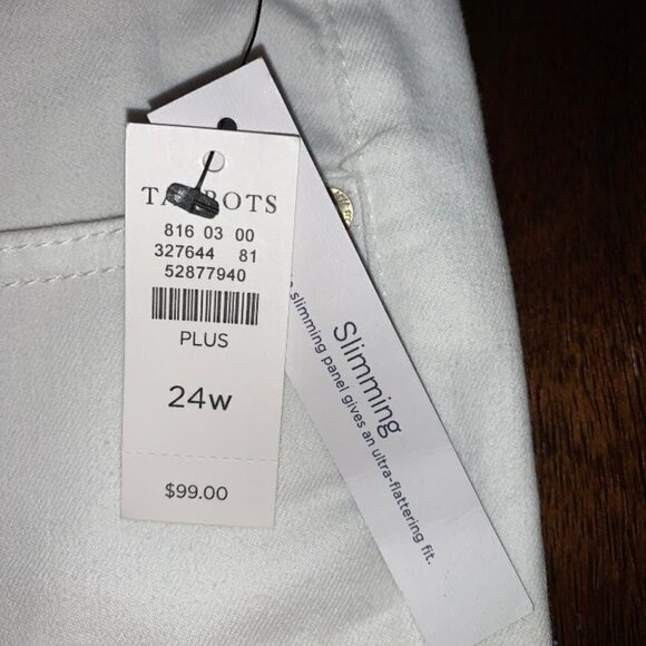 - Talbots NWT White Denim Straight Crop Jeans - Picture 5 of 9